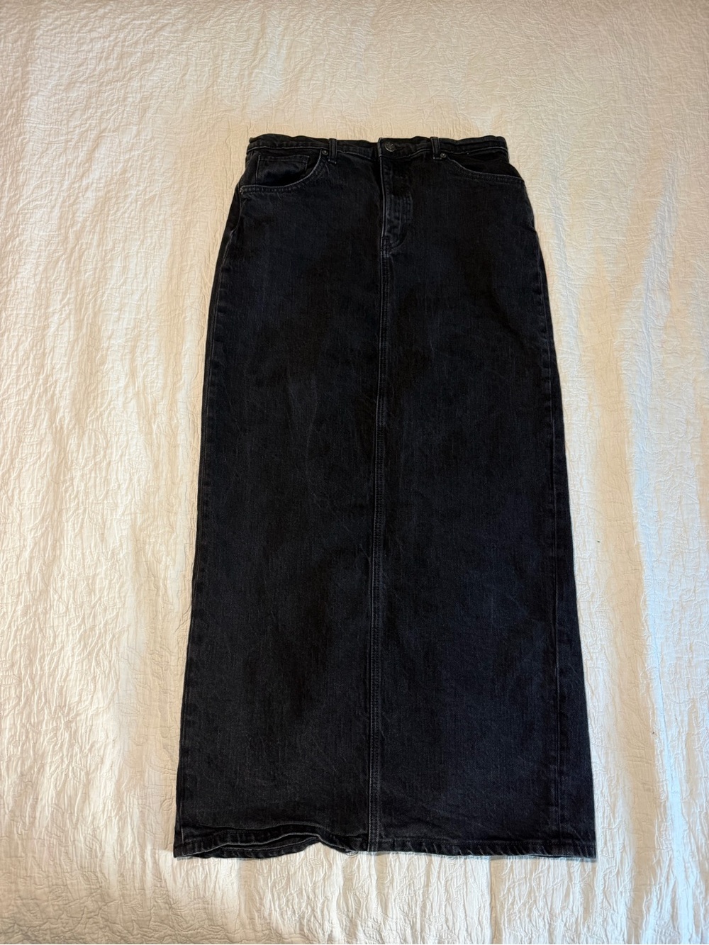 Reformation Jeans Black Denim Maxi Skirt 31 Western Coastal Cowgirl Fall